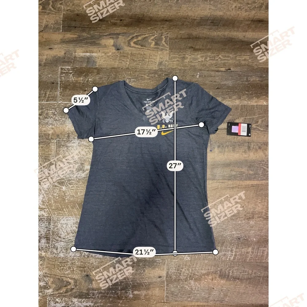 Nike Heathered Gray V-Neck‎ U.S. Navy Tee with Yellow Logo NEW Size Large